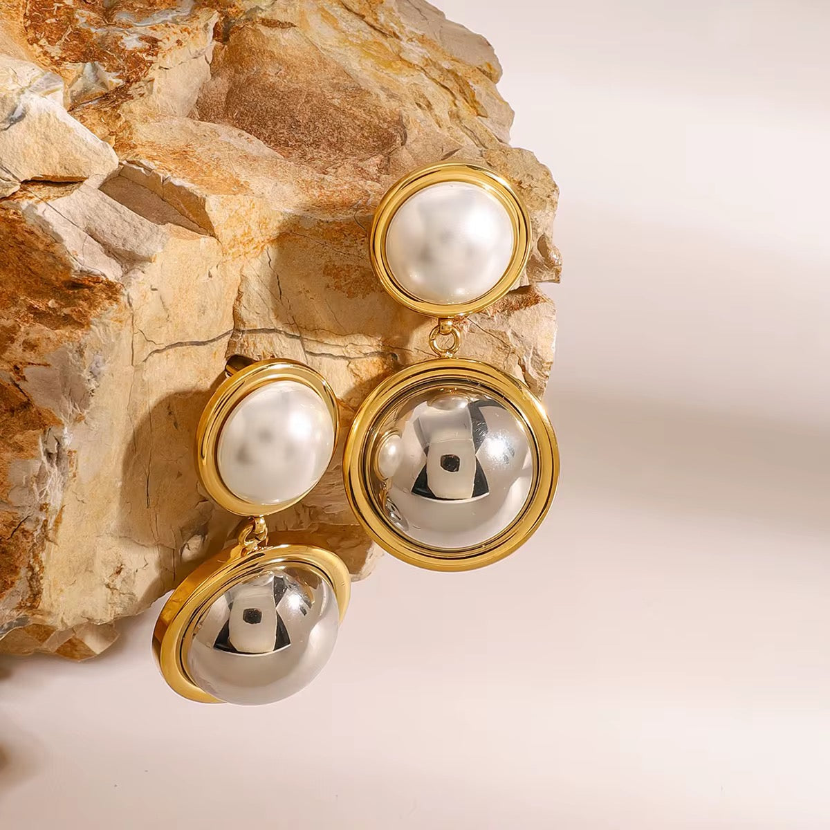 Gold Plated Stainless Steel Earrings - Hoop