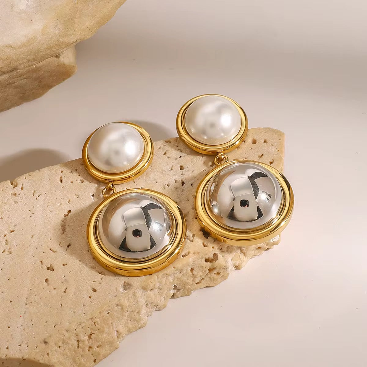 Gold Plated Stainless Steel Earrings - Hoop