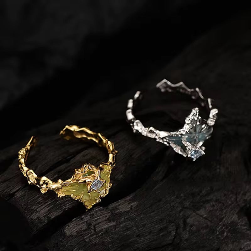 Gold Plated Silver Ring - Drip Glaze