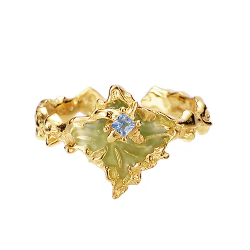 Gold Plated Silver Ring - Drip Glaze
