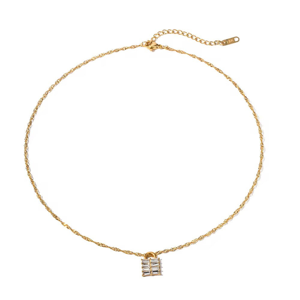 Stainless Steel Gold Plated Necklace - Charm