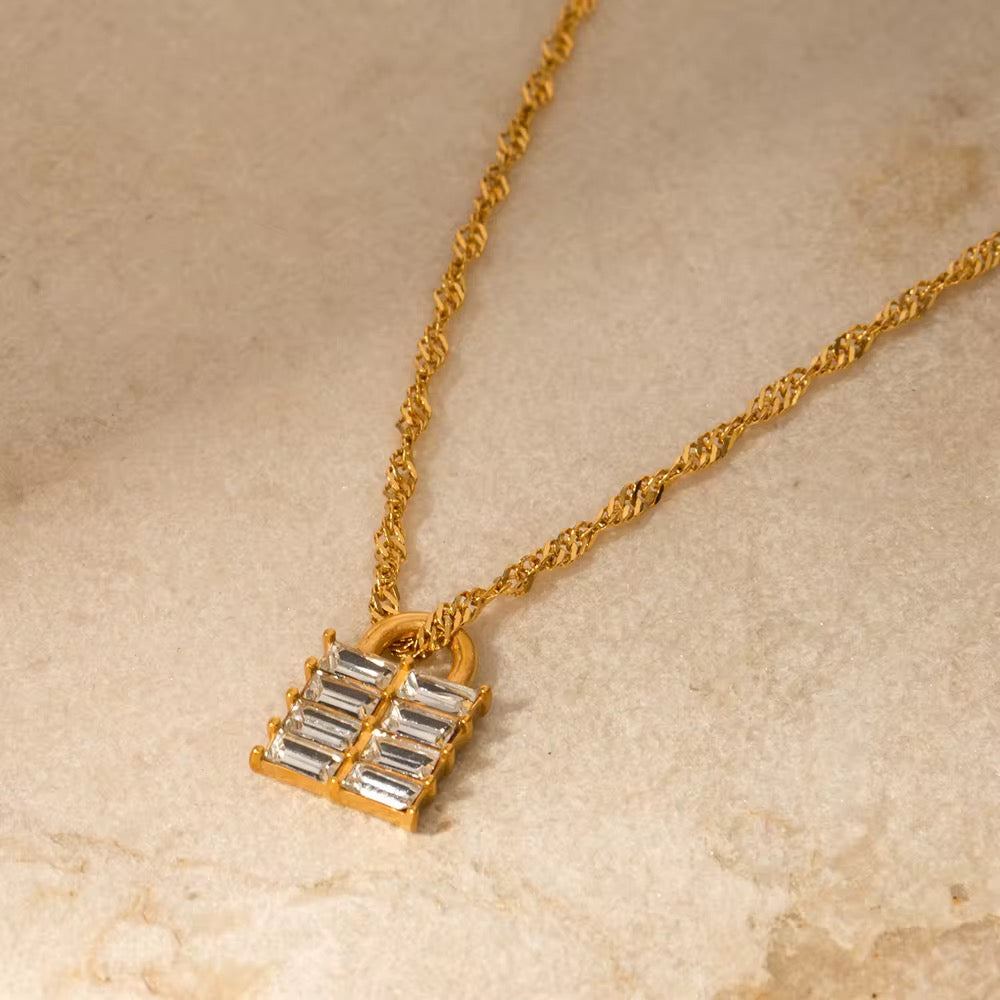 Stainless Steel Gold Plated Necklace - Charm