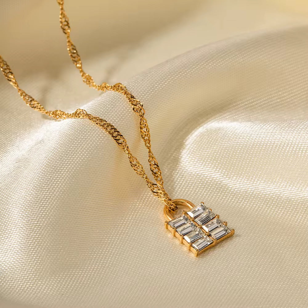 Stainless Steel Gold Plated Necklace - Charm