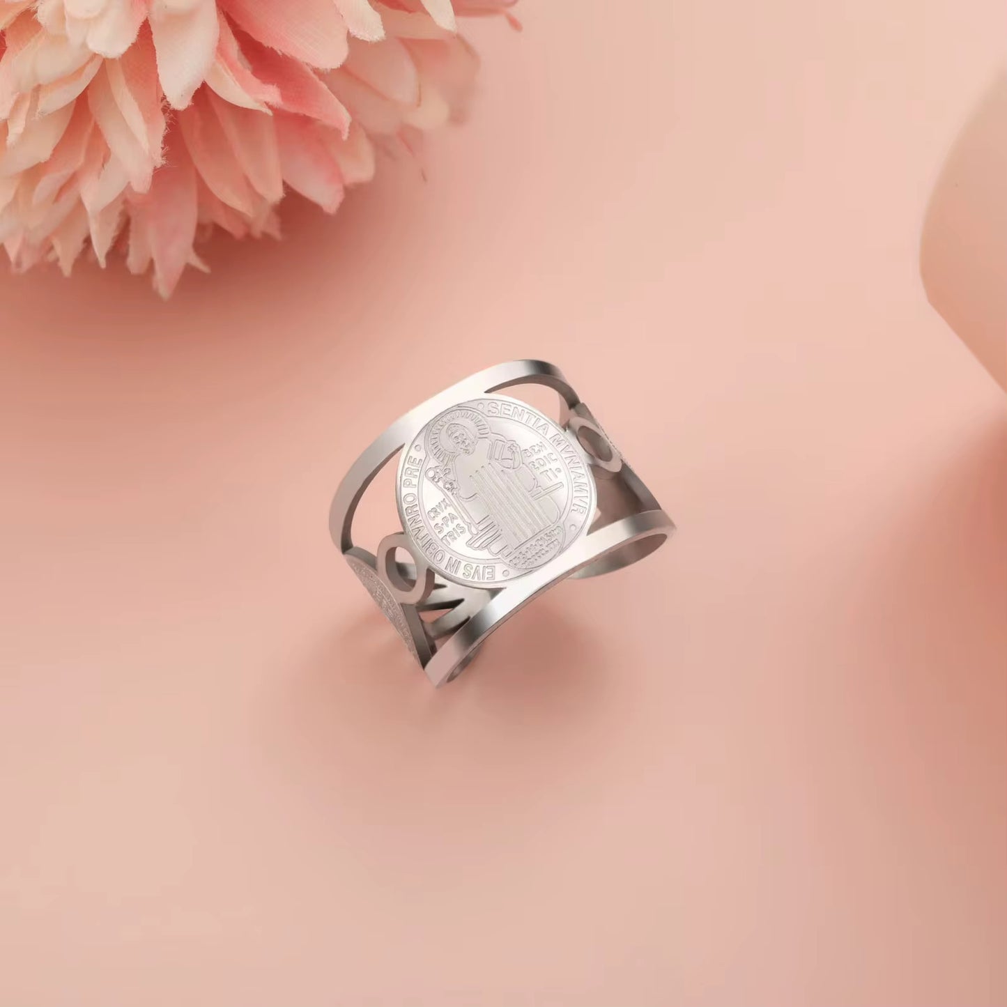 Gold Plated Stainless Steel Ring - Saint
