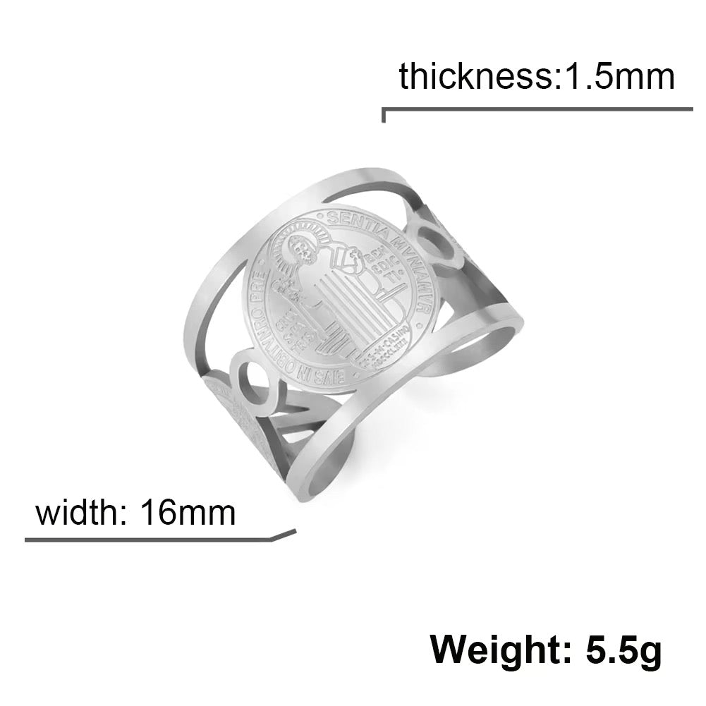 Gold Plated Stainless Steel Ring - Saint