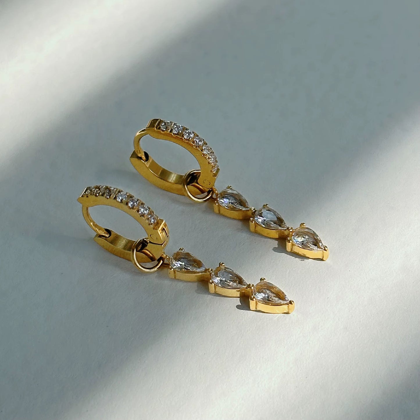 Gold Plated Stainless Steel Earrings - Snowflake