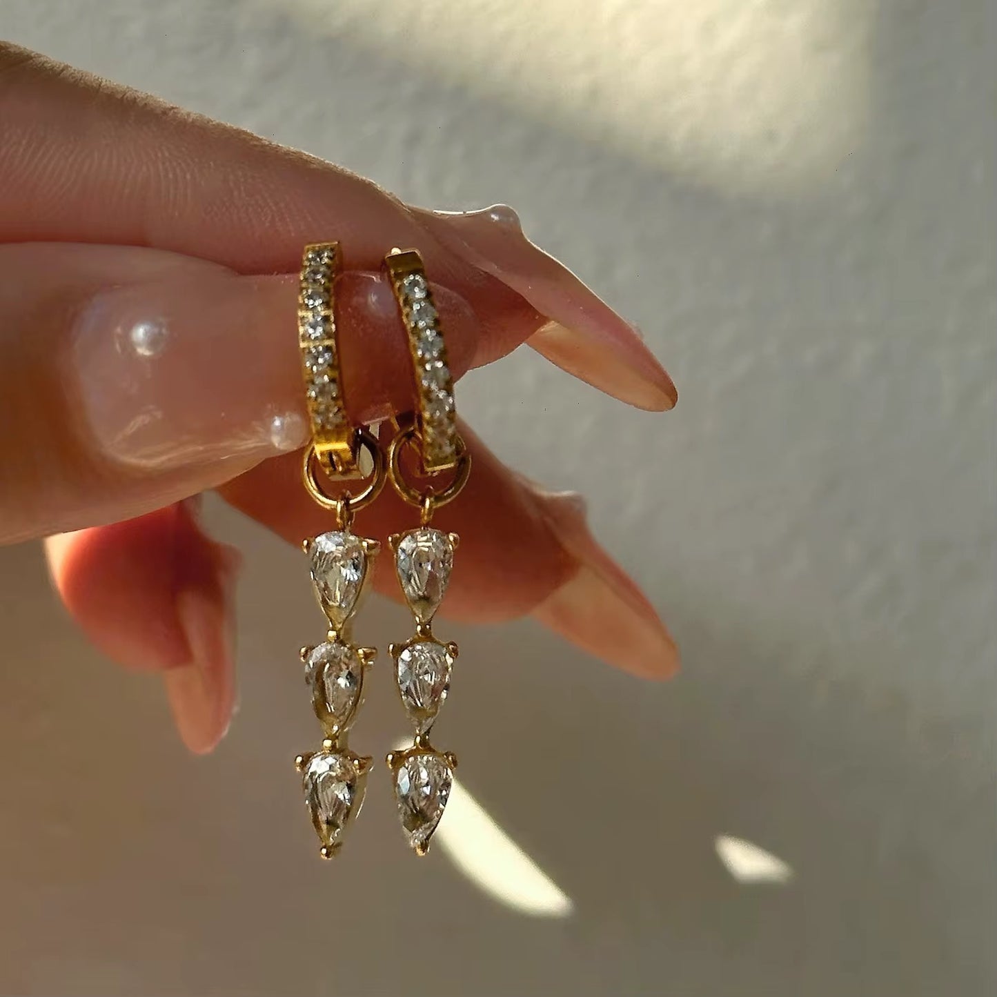 Gold Plated Stainless Steel Earrings - Snowflake