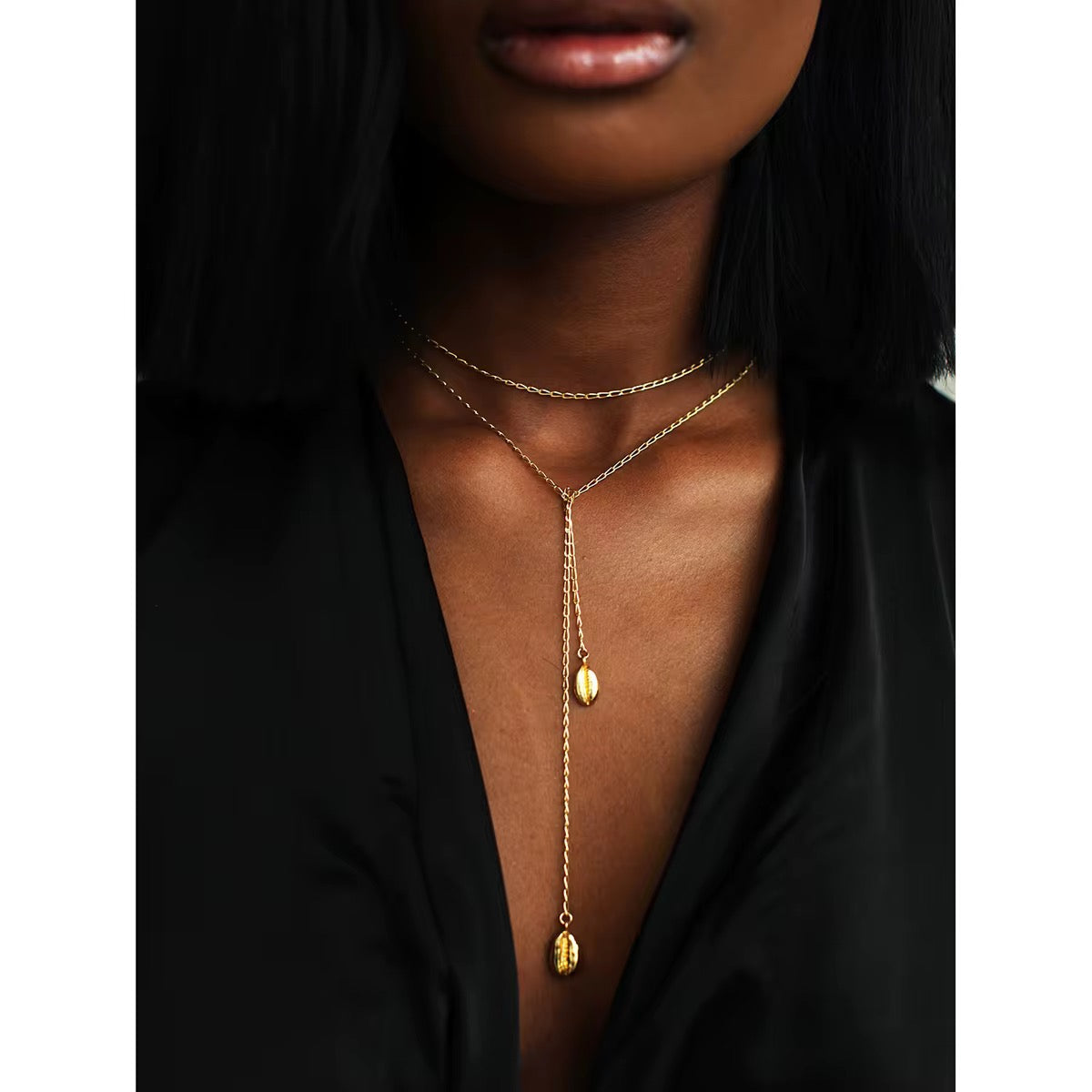 Gold Plated Stainless Steel Necklace - Shell