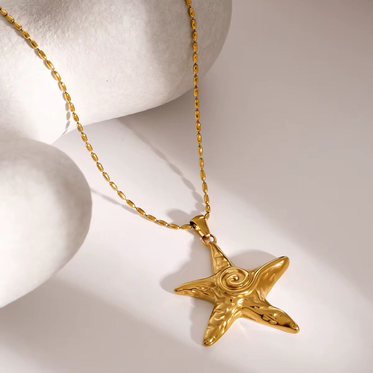 Gold Plated Stainless Steel Chain - Starfish Pendant