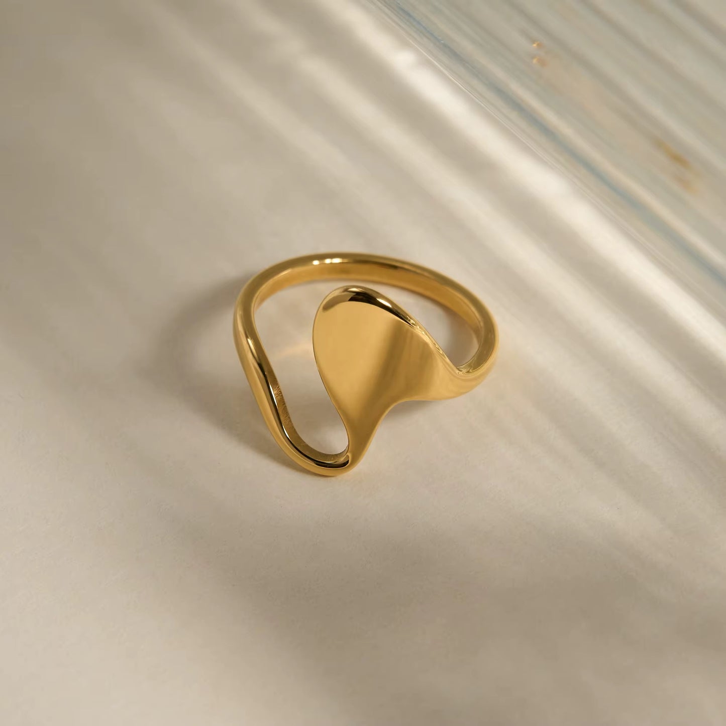 Gold Plated Stainless Steel Ring - Signature