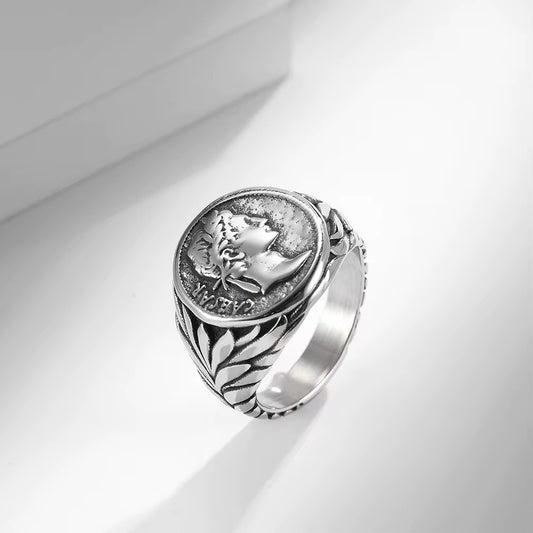 Silver Plated Stainless Sleet Ring - Caesar