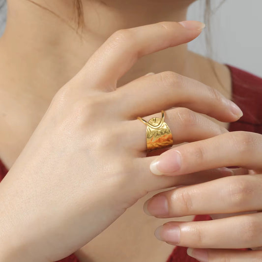 Gold Plated Stainless Steel Ring -  Genial