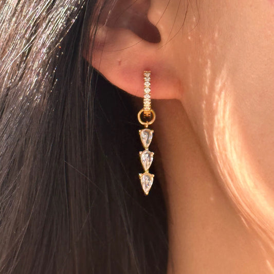 Gold Plated Stainless Steel Earrings - Snowflake