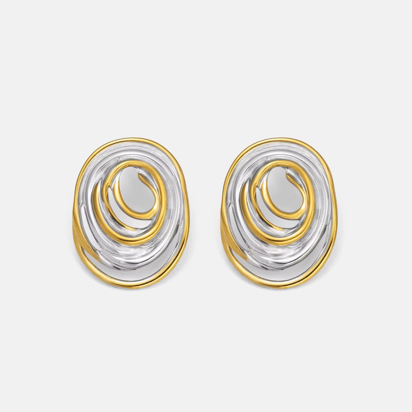 Gold Plated Stainless Steel Earrings - Vortex