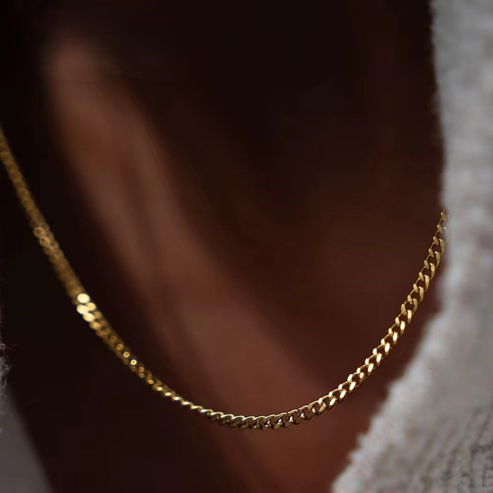 Gold Plated Stainless Steel Necklace - Collarbone