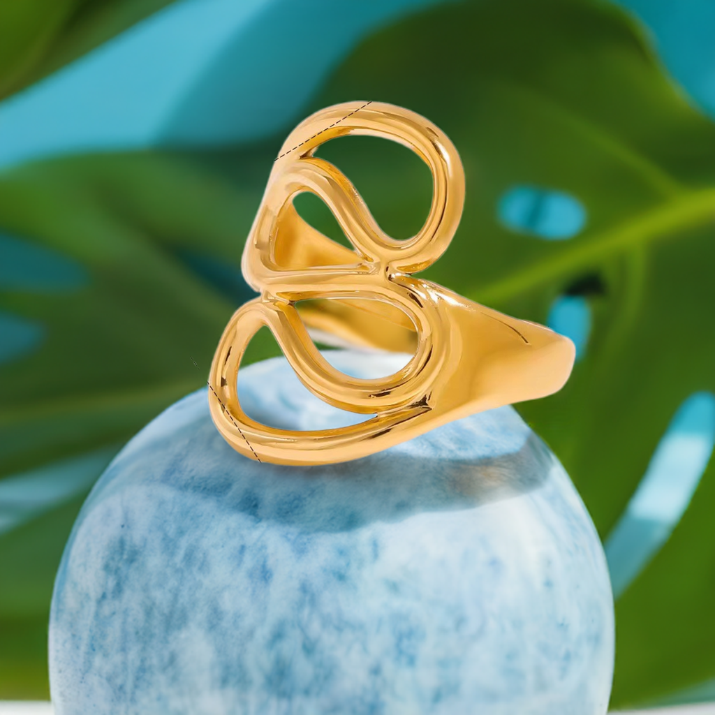 Gold Plated Stainless Steel Ring - Curvy