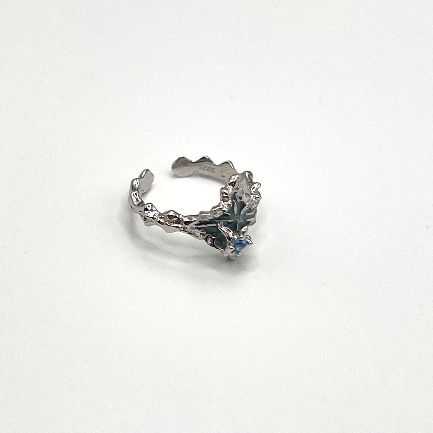 Gold Plated Silver Ring with Drip Glaze Design